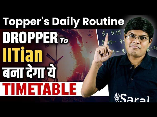 BEST Time Table for every Student | AIR 3 & 41 Secret Daily Study Routine | Dropper to IIT Bombay 