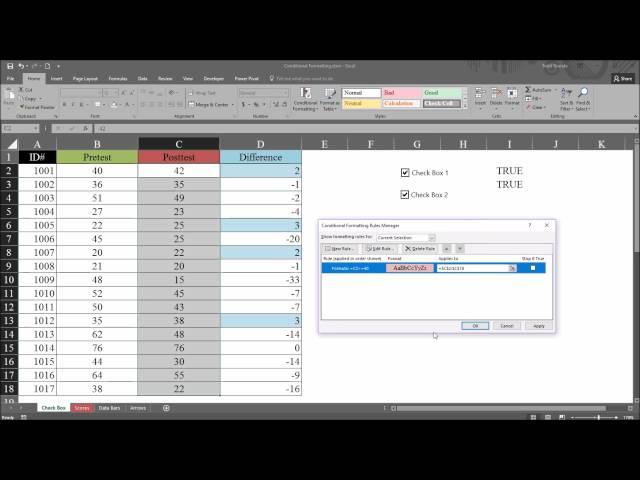 Turn Conditional Formatting On and Off with a Form Control Check Box in Excel