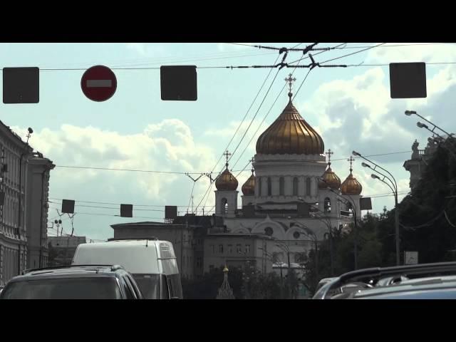 The view of Lenin's library, Kremlin, Cathedral of Christ the Savior in Moscow