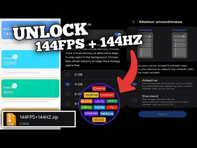 144FPS + 144Hz Refresh Rate All Devices - Max FPS & Fix Lag - No Root 100% Working 