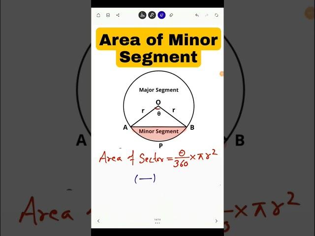 Area of Minor Segment #shorts #mathsshorttricks #shortsvideo