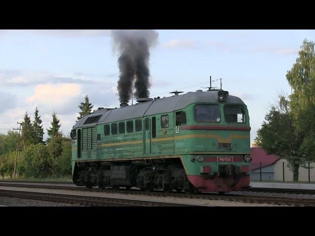 Запуск дизеля тепловоза М62-1244 / M62-1244 awesome engine start and amazing sound!