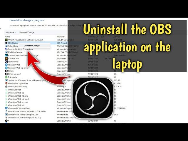 How to Uninstall OBS Studio (Open Broadcaster Software) in Windows 11