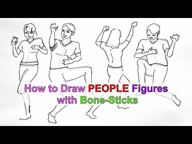 How to Draw People Figures (Poses) with BONE STICKS for Beginner #DrawPeople #DrawFigure #GibPal