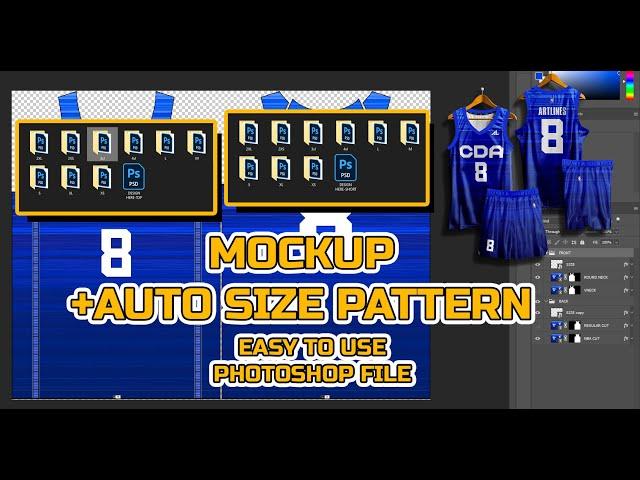 BASKETBALL MOCKUP + AUTO SIZE PATTERN