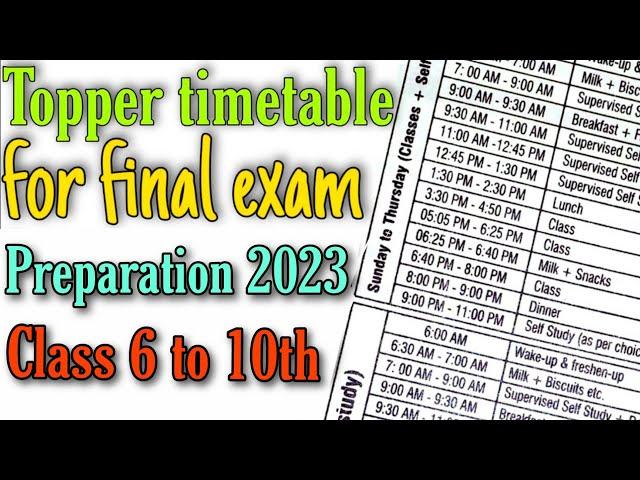 Topper timetable for final exams 2024 | final exam | hamari kaksha