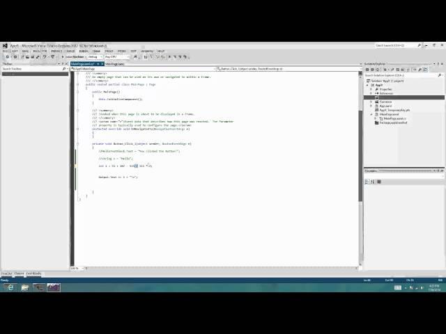 Tutorial 6:  Integer Variables in Windows 8 and C#