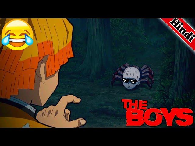 Zenitsu Spider Demon Funny Scenes || Demon Slayer In Hindi Dubbed || #S1E17 Part 1