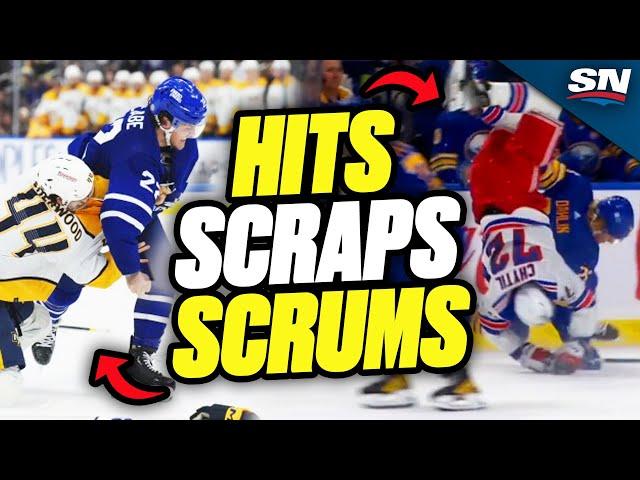 13 Minutes Of Hits, Scraps and Scrums | 2023-24 NHL Highlights