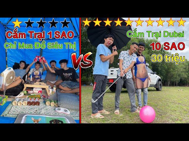 Thử Thách Cắm Trại Chỉ Dùng Đồ Trong Siêu Thị 1 Sao vs 10 Sao | Cắm Trại 300k vs Dubai 30 Triệu