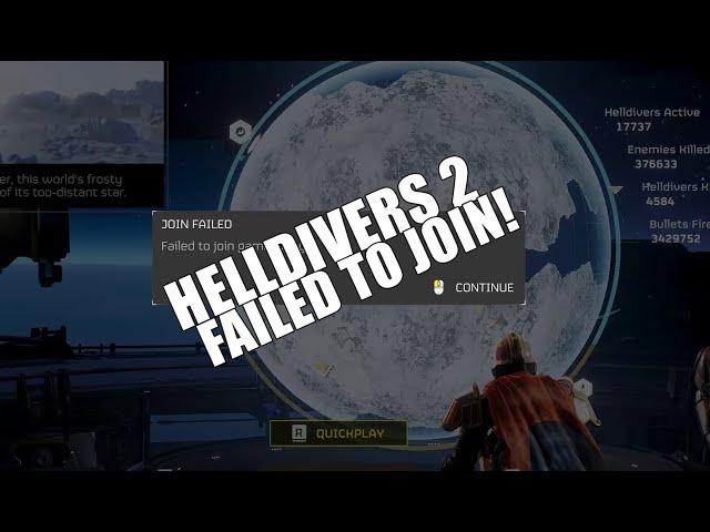 Helldivers 2 Failed to Join Game Lobby Bug fix