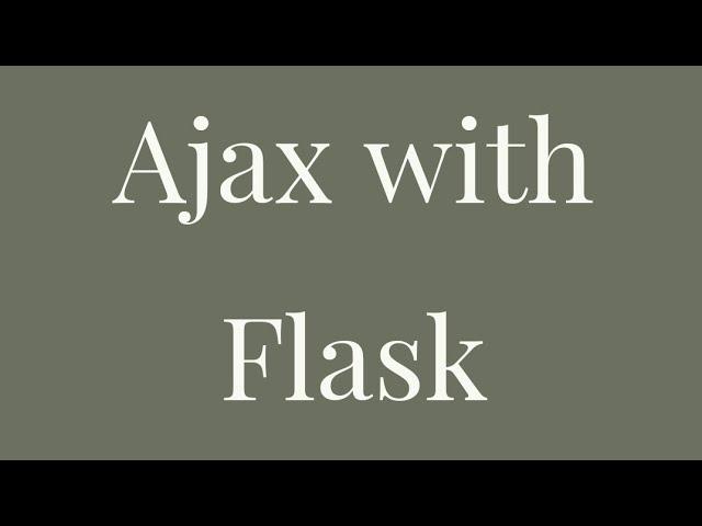 Sending Form Data with Ajax in Flask | API creation for Machine Learning Models