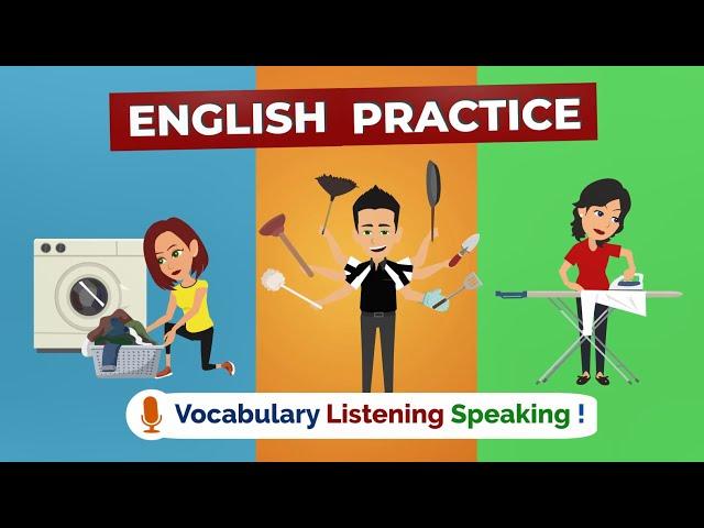 English Speaking Practice | Household Chores Vocabulary in English Conversations