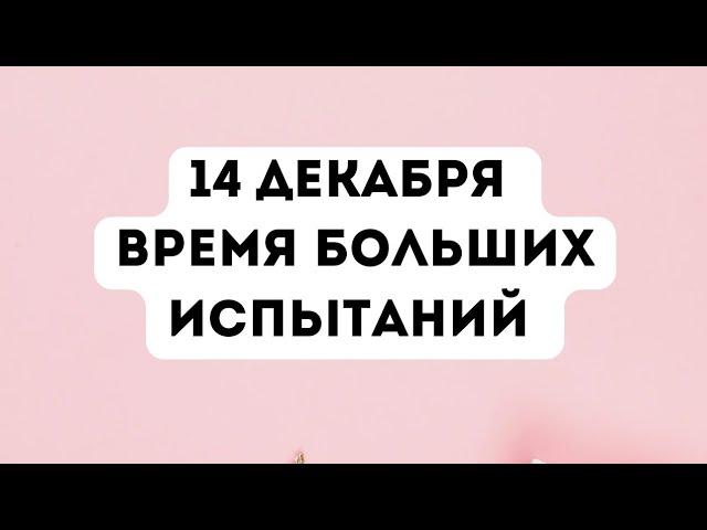 14 декабря - Время больших испытаний.