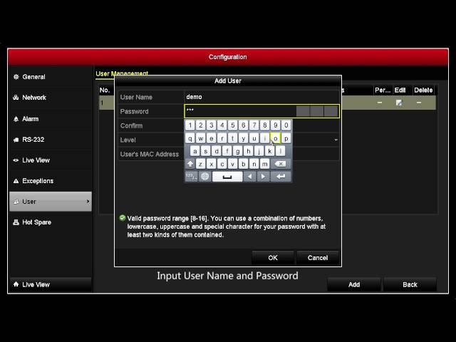 Hikvision - How to create a new user account on a DVR