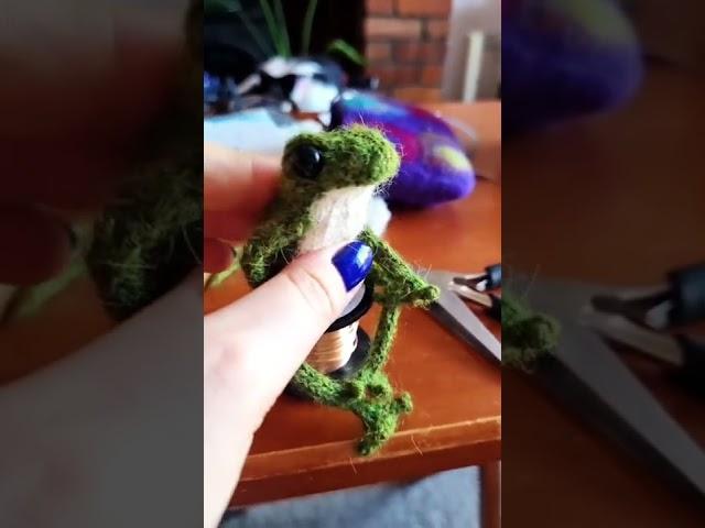 Knitting a Tiny Frog On 2mm Needles! | The Corner of Craft #Shorts #Knitting #Amigurumi