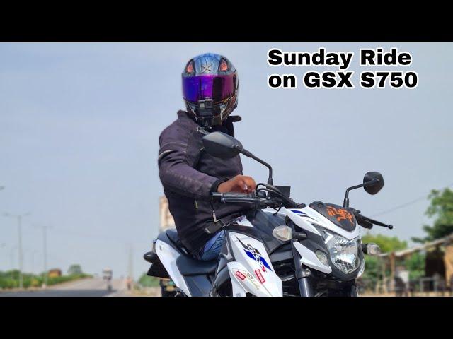 First Sunday Ride on my SUZUKI GSX S750 | Kanpur Vlogs| Inline 4 pure sound |