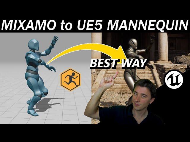 Fastest Way (and free) for Retargeting Mixamo Animations to UE5 Mannequin - Unreal Engine 5