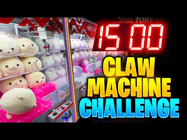 15 MINUTE CLAW MACHINE CHALLENGE!!!