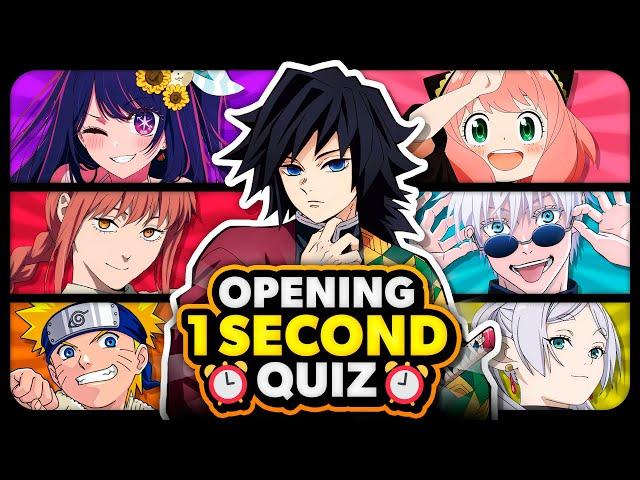 ⏰ GUESS THE ANIME OPENING IN ONLY 1 SECOND ⏰ [Super Easy - Impossible] 