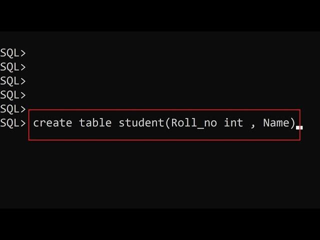 I Create Table in SQL with this Simple DDL Command