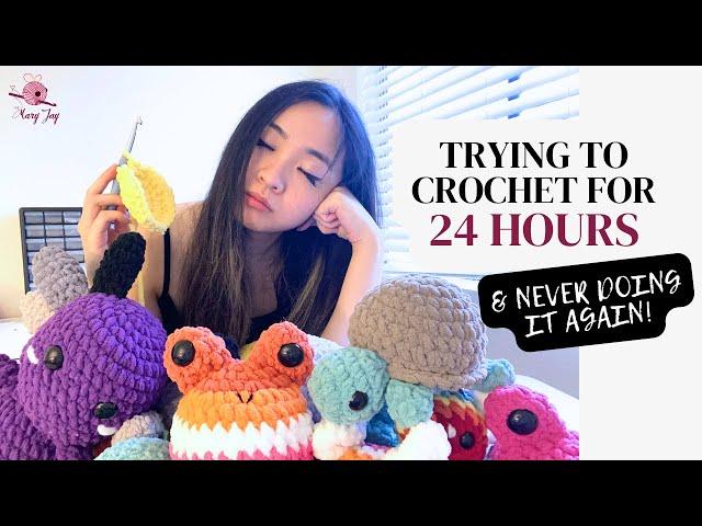 I tried to crochet for 24 HOURS STRAIGHT! | How much can I crochet in a day?(working on your orders)