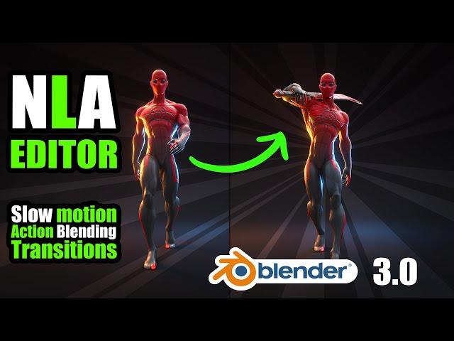 Slow motion, animation editing, All you need about the NLA in Blender 3.0