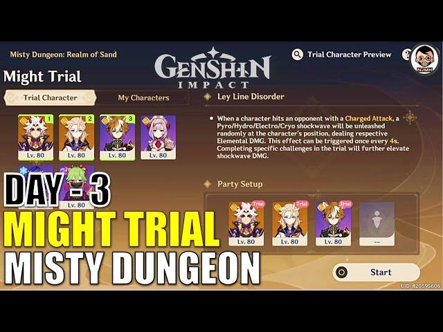 [Day 3] Might Trial | Misty Dungeon: Realm of Sand Event Guide | Genshin Impact