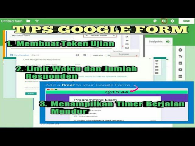 Membuat Token, Limit Waktu Mulai-Akhir Quiz serta Menampilkan Timer Berjalan Mundur di Google Form