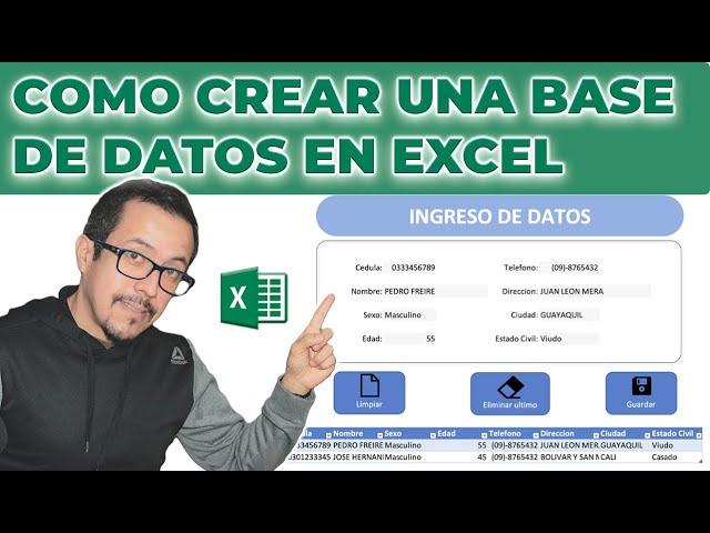 Como crear una #BASE DE #DATOS en #EXCEL con #FORMULARIO y botones personalizados SIN #PROGRAMACION