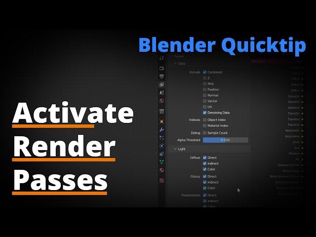 Blender Quicktip Activate Render Passes