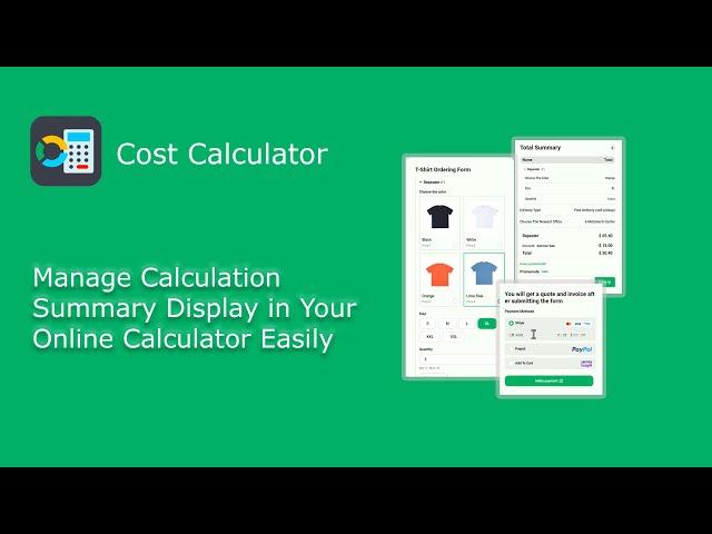 How to Manage Calculation Summary Display in Cost Calculator WordPress Plugin