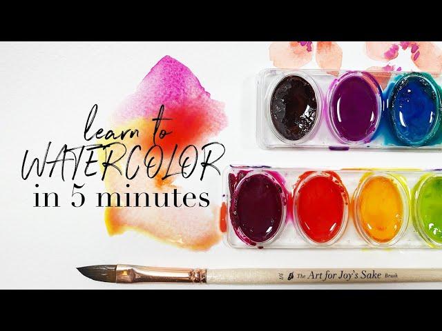 Learn to Paint Watercolor in 5 Minutes - Easy Beginner Watercolor Lesson