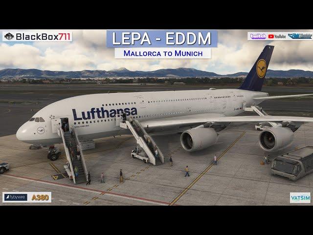 MSFS Flybywire A380 | Mallorca/LEPA to Munich/EDDM | VATSIM