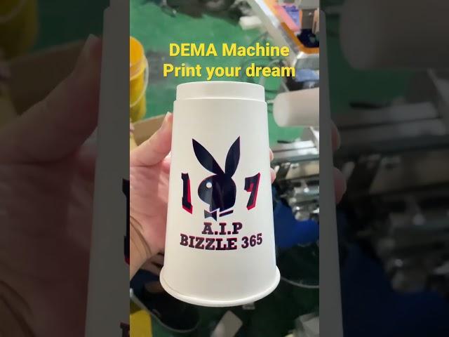 Screen printing machine for coffee cups with sensor two colors