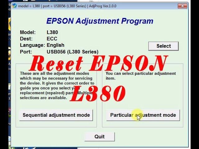 Epson L380 reset by Technical Deoji