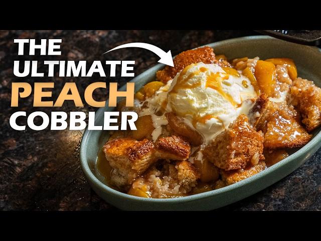 THE BEST Peach Cobbler Recipe - Easy & Delicious Dump Cake Style Tutorial by Chef Grubby