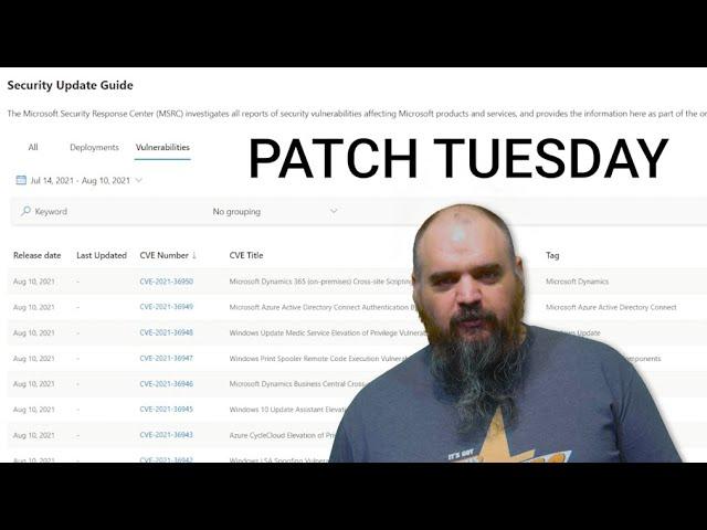 Patch Tuesday August  2021 - Hyper-V, RDP Clients, Windows Update Medic