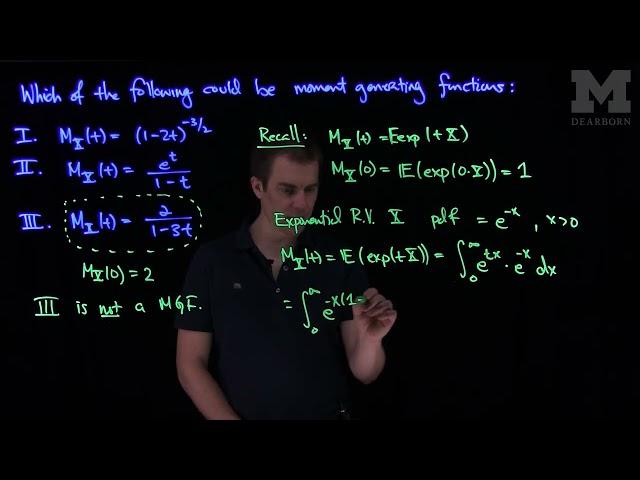 Properties of Moment Generating Functions: An Example.