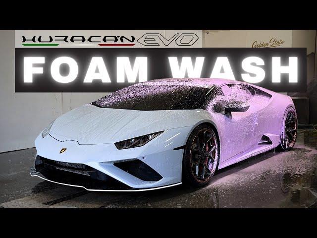 Lamborghini Huracan Evo Foam Wash - Exterior Auto Detailing (Satisfying ASMR)