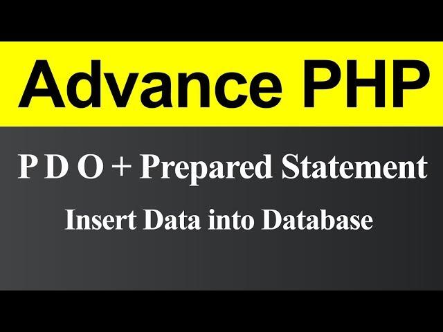 Insert Data into Database using PDO with Prepared Statement in PHP (Hindi)