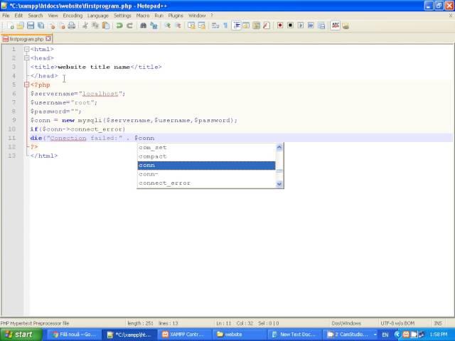 PHP Tutorial 4 - Connect to a MySQL Database