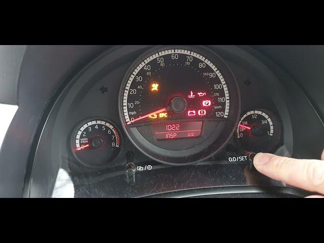 VW UP resetting service indicator