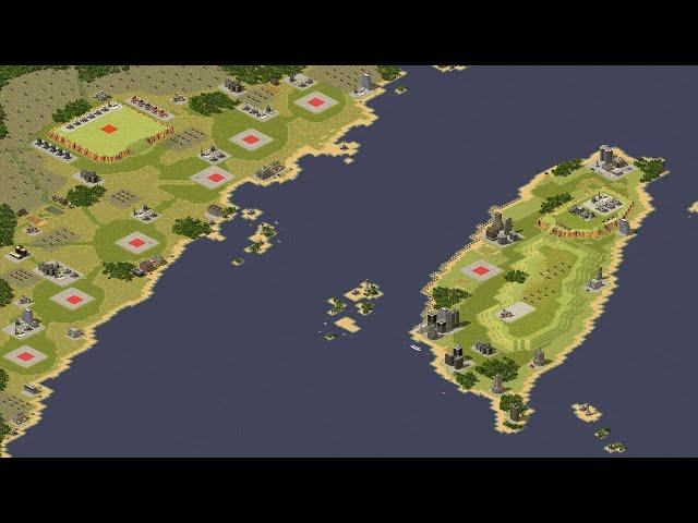 Red Alert 2 | Extra hard AI | 7 vs 1 | formosa island Map | Great britian