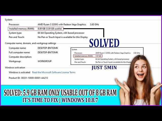 SOLVED 5.9 GB Ram only usable out of 8 GB Ram  Its Time to Fix  Windows 10,8,7