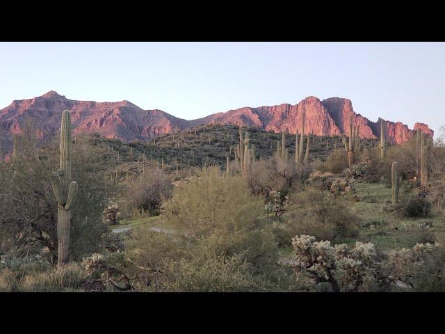 VanLife In The Superstition Mountains (On a full moon!) | Camping and exploring with friends!