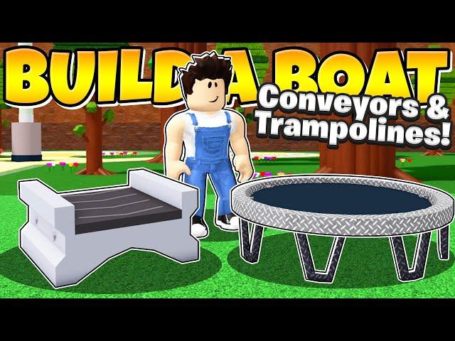 I ADDED WORKING CONVEYORS & TRAMPOLINES To Build a Boat!