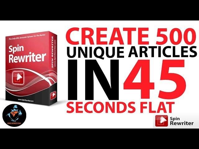 #1 Best Article Spinner Software Review and Demo Spin Rewriter 8.0