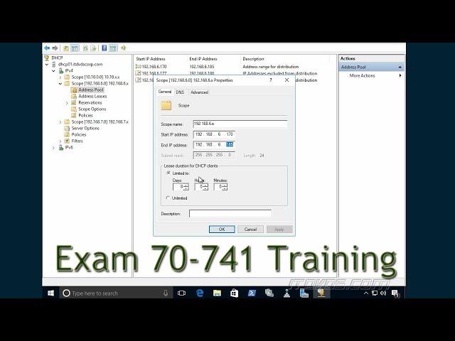 Exam 70-741 Training - Troubleshooting DHCP Server 2016