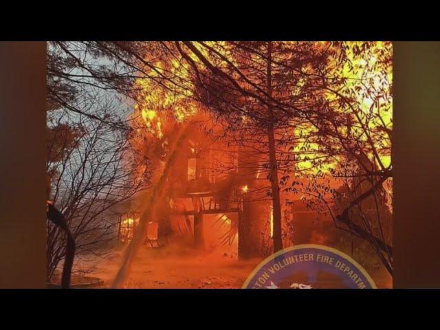 Home engulfed in flames after residents fry turkey in garage